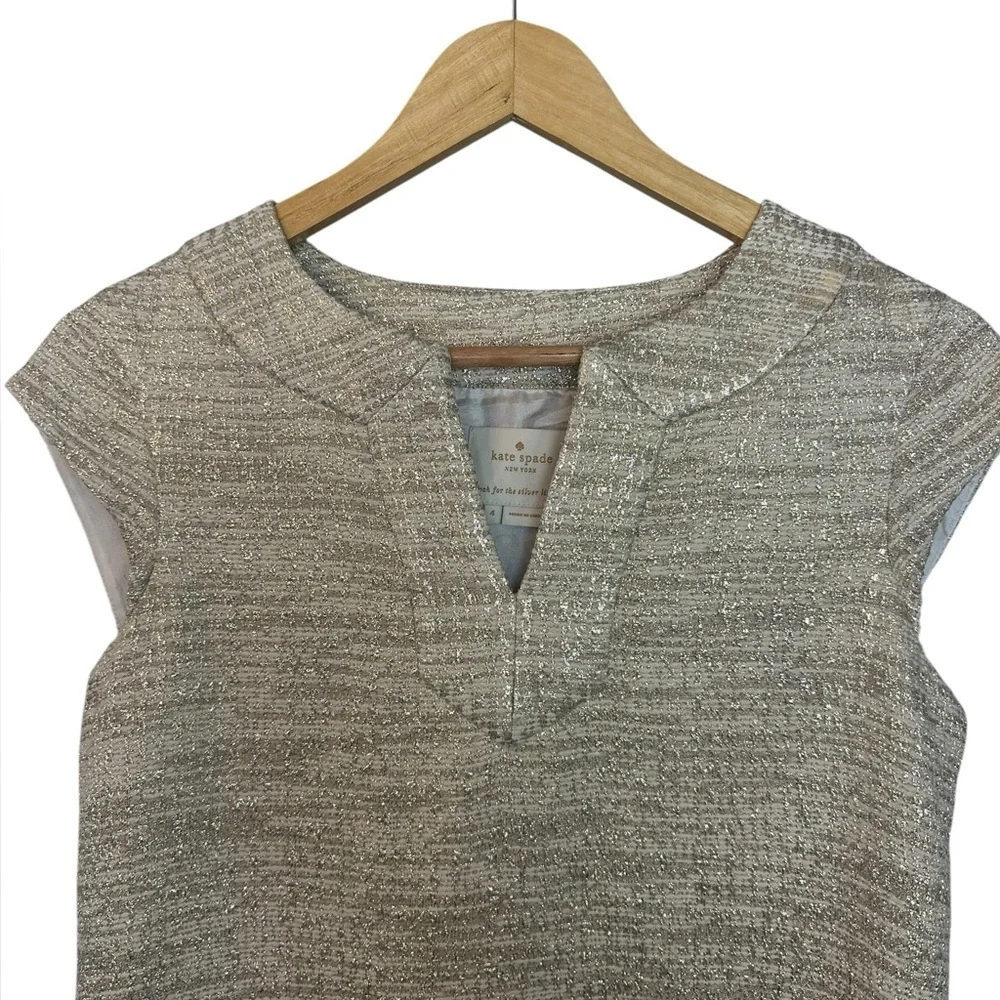 Kate Spade Heleen Metallic Tweed Shift Dress 4